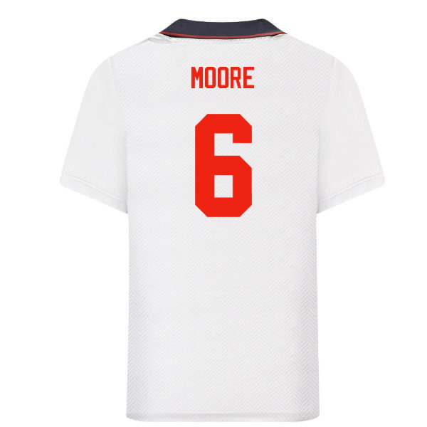 1993 England Home Retro Shirt (Moore 6)-PitchVibe Kits